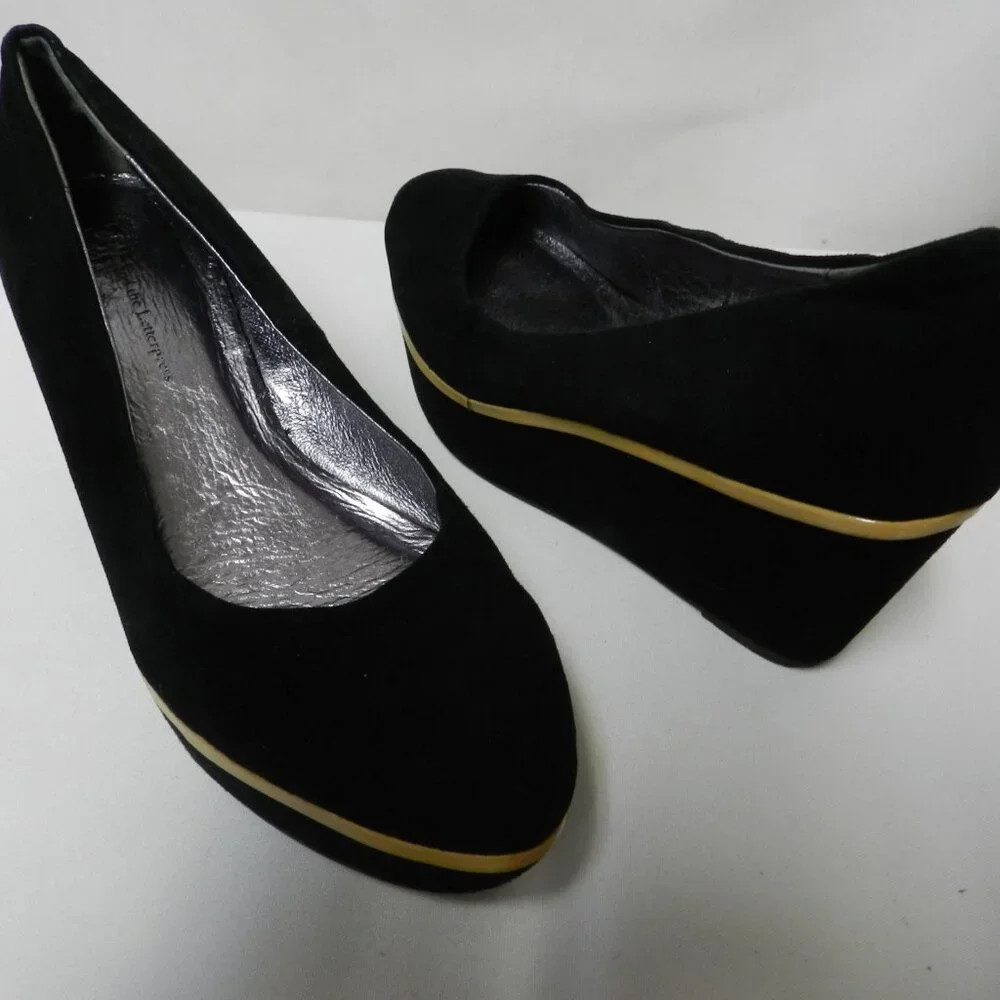 Pilcro & The Letterpress Anthropologie Suede platform wedge heels Size Sz 7